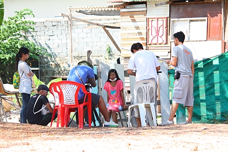 The Office of the Narcotics Control Board film crew shoots the Soi Kophai video.